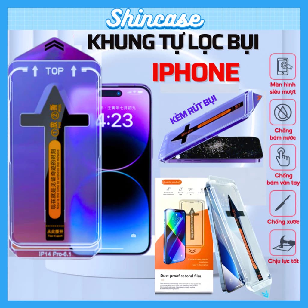 Kính cường lực iPhone khung tự dán chống nhìn trộm